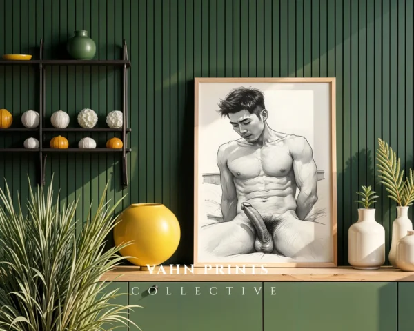 V521c_m1 Stylish Man Figure Body Art Print Printable