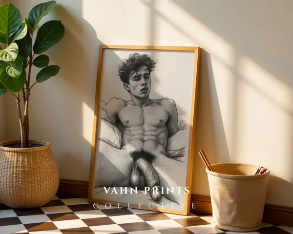 Classic Man Figure Illustration Digital Print