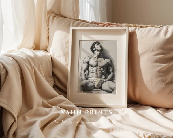 Abstract Male Figure Motion Wall Art Print