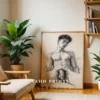 Modern Man Body Pose Illustration Wall Art