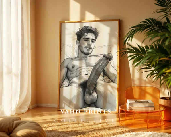 Fine Line Masculine Body Sketch Digital