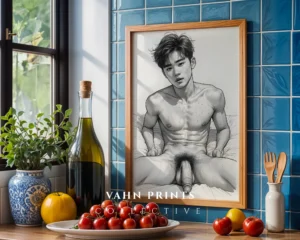 Modern Artistic Masculine Body Line Art