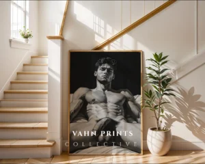 Modern Male Body Illustration Digital Wall Art