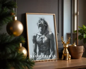 Modern Man Anatomy Line Art Digital Print