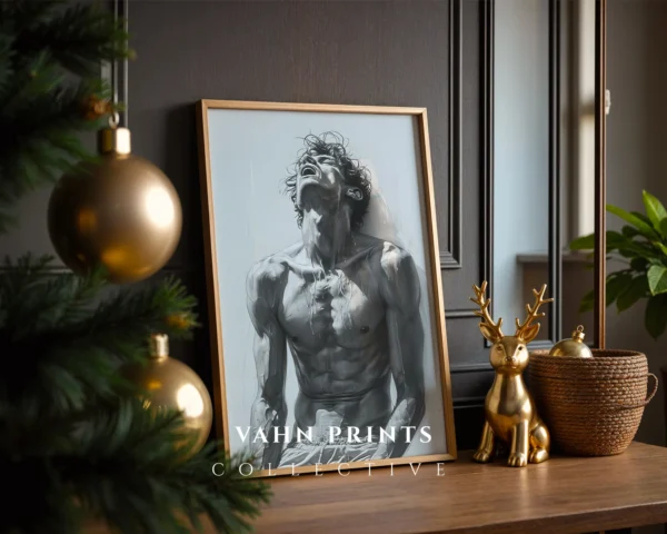 Modern Man Anatomy Line Art Digital Print