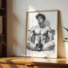 Abstract Male Figure Form Digital Wall Art