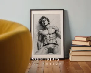 Modern Masculine Torso Illustration Wall Decor