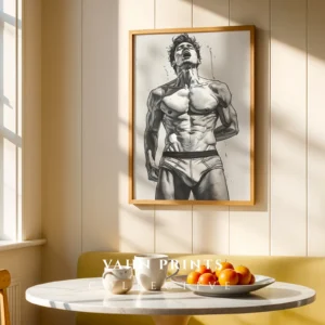 Minimalist Masculine Figure Outline Wall Art