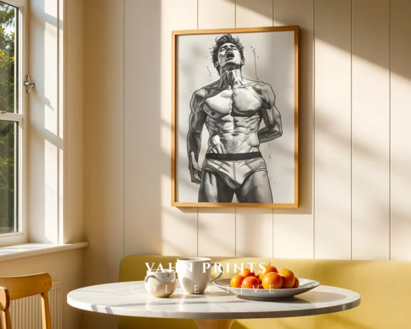 V566c_m1 Minimalist Masculine Figure Outline Wall Art