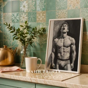 Abstract Modern Male Torso Study Wall Decor