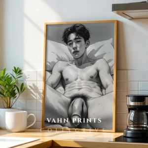 Fine Line Masculine Body Drawing Printable