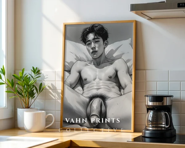 Fine Line Masculine Body Drawing Printable