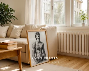 Stylized Masculine Body Line Art Digital