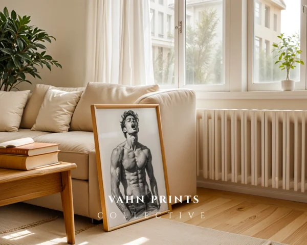 Stylized Masculine Body Line Art Digital