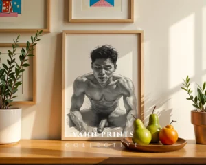 Abstract Artistic Male Figure Pose Wall Decor