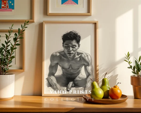 Abstract Artistic Male Figure Pose Wall Decor