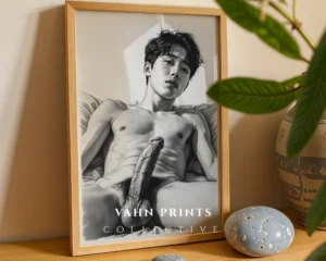 Modern Male Anatomy Gesture Digital Print