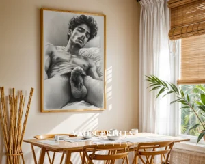 Minimal Male Figure Flow Art Print Download