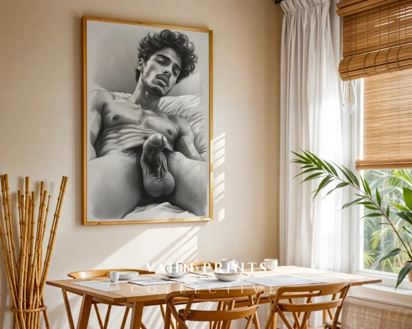 V585c_m1 Minimal Male Figure Flow Art Print Download