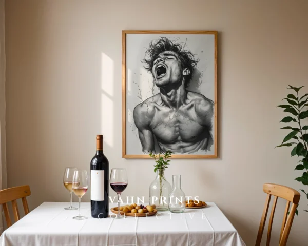 Abstract Male Body Motion Digital Wall Art