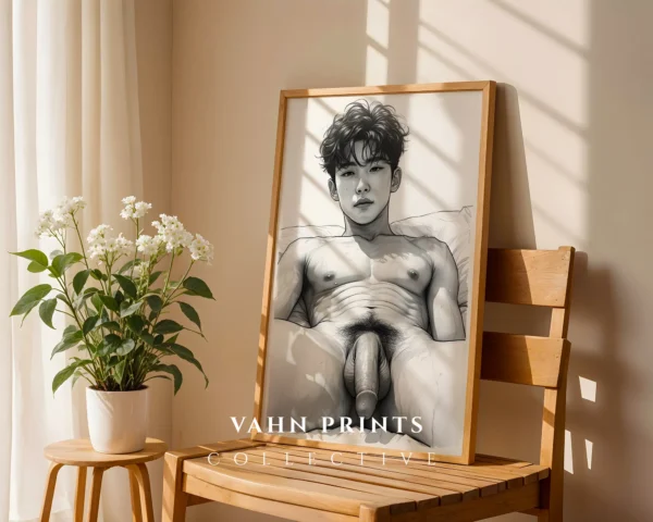 Stylish Masculine Anatomy Drawing Printable