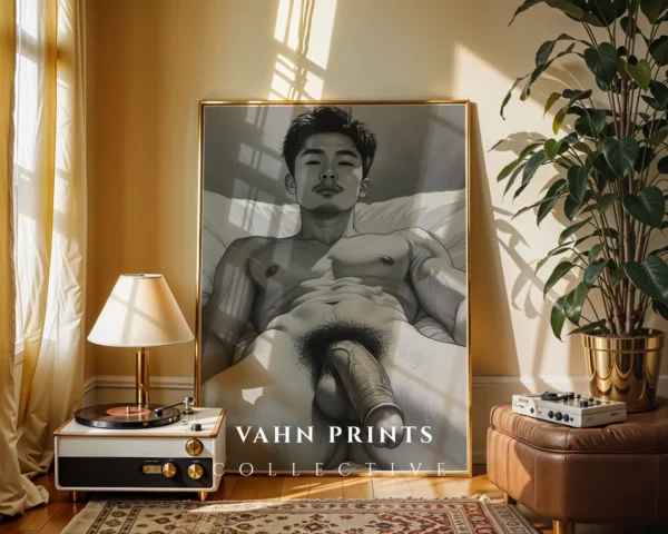 Classic Male Body Line Study Digital Art