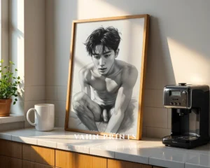 Modern Masculine Anatomy Sketch Wall Art