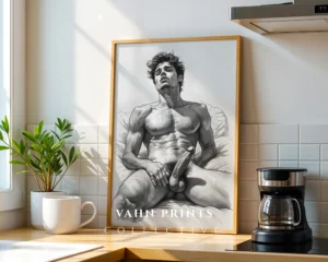 Abstract Modern Male Figure Study Art