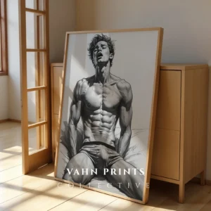 Modern Man Figure Balance Illustration Wall Art