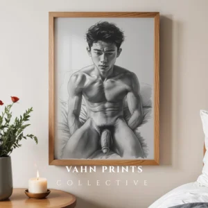 Abstract Modern Male Body Outline Art