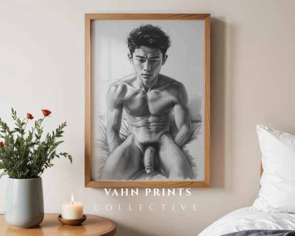 Abstract Modern Male Body Outline Art