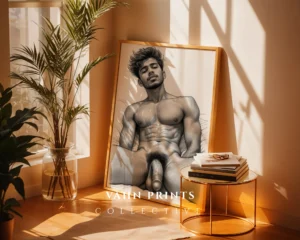 Minimalist Male Body Flow Art Print Printable