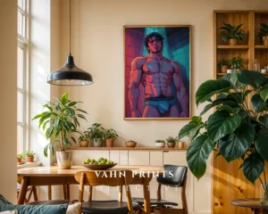 Printable Nude Anime Man Wall Art Digital Home Decor