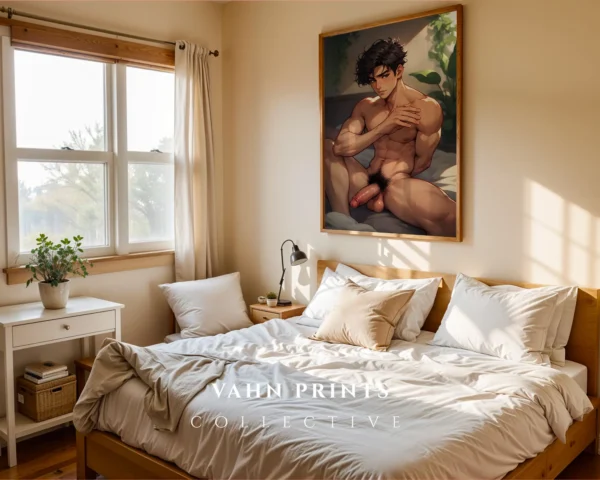 Anime Male Nude Art Digital Print Modern Room Decor