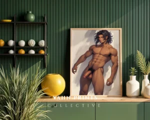 Printable Nude Male Anime Poster Digital Wall Art