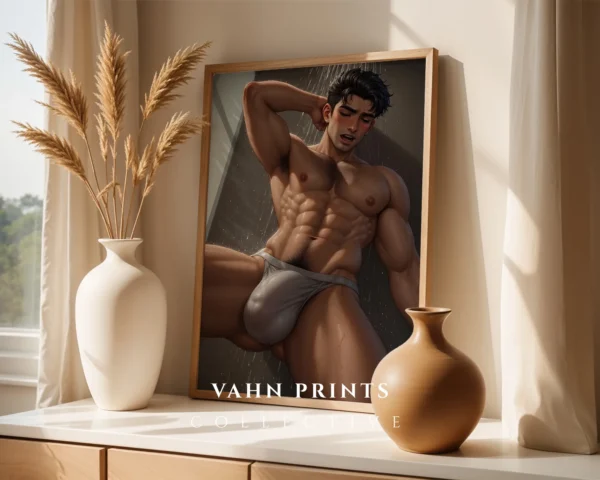 Digital Wall Art Anime Male Nude Poster Modern Decor