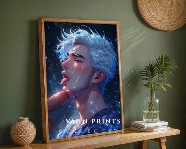 Anime Male Nude Wall Poster Digital Printable Modern Art