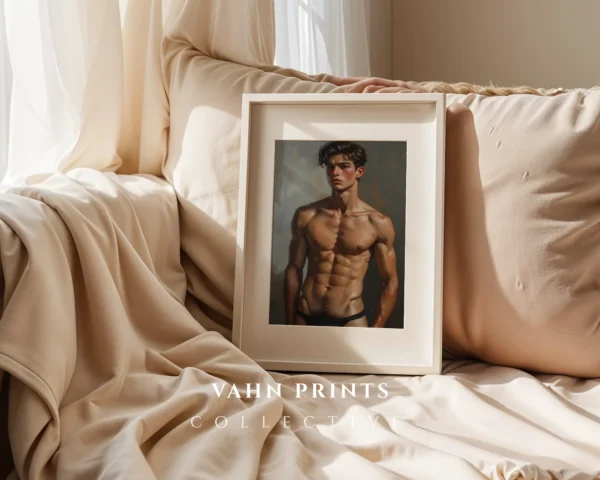 Anime Male Nude Digital Poster Printable Room Art