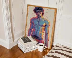 Printable Anime Male Nude Wall Art Modern Digital Decor
