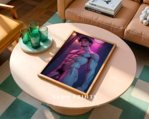 Printable Digital Anime Male Nude Poster Modern Wall Art