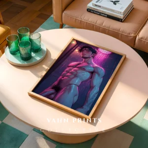 Printable Digital Anime Male Nude Poster Modern Wall Art