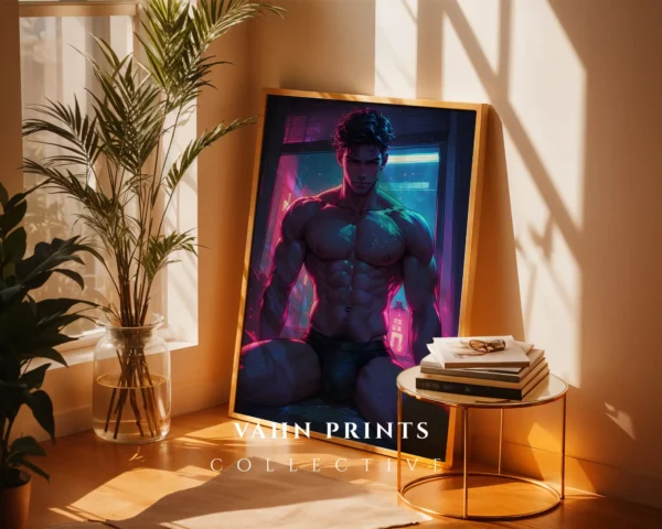 Nude Anime Man Poster Digital Download Modern Wall Art