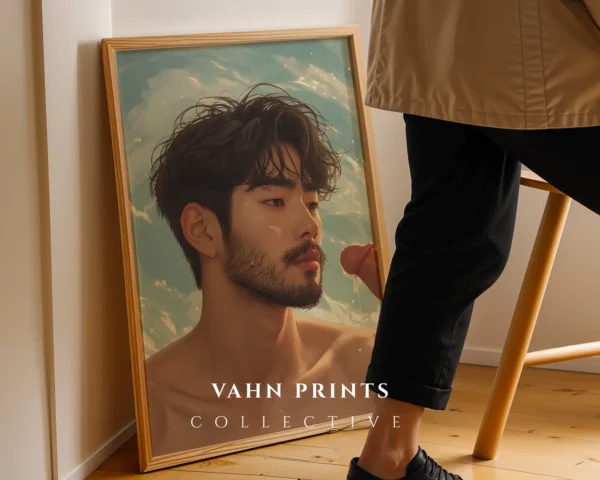 Printable Digital Poster Nude Male Anime Modern Wall Art