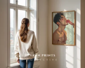 Modern Printable Wall Art Anime Male Nude Digital Poster