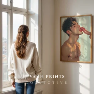 Modern Printable Wall Art Anime Male Nude Digital Poster