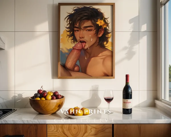 Anime Male Nude Digital Poster Modern Printable Wall Decor