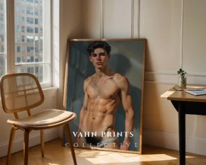 Printable Wall Art Nude Male Anime Digital Poster Modern