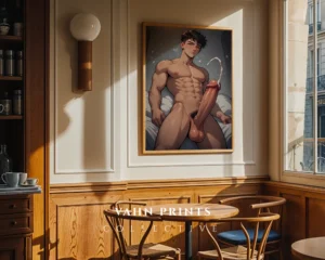 Printable Anime Male Nude Poster Digital Modern Wall Art