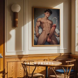 Printable Anime Male Nude Poster Digital Modern Wall Art