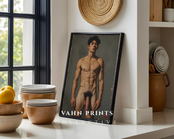 Digital Modern Wall Art Anime Male Nude Poster Printable